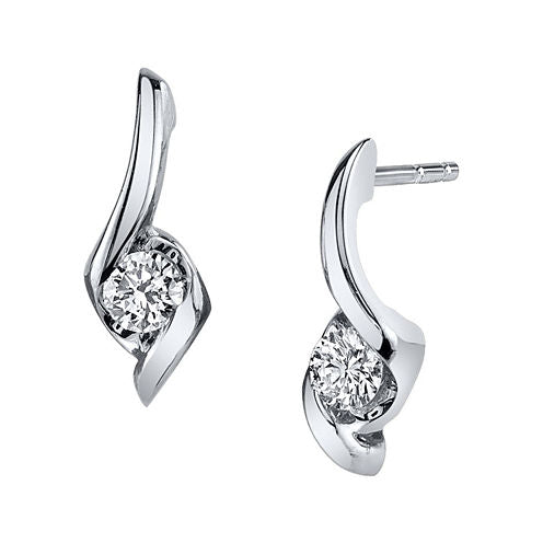 Sirena® 1/2 CT. T.W. Round Diamond 14K White Gold Earrings