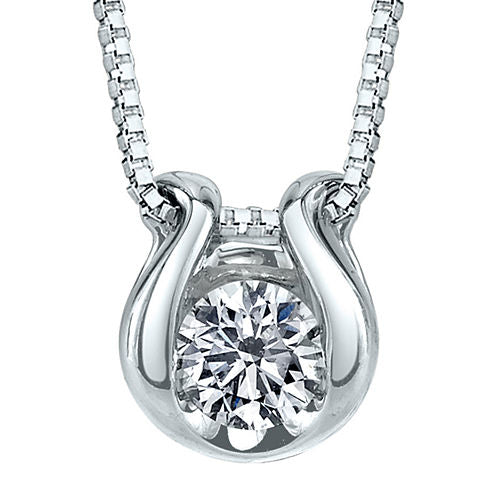 Sirena® 1/12 CT. T.W. Diamond Solitaire 14K White Gold Pendant Necklace