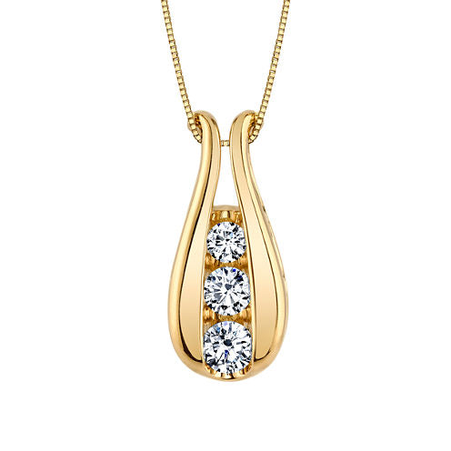 Sirena Womens 1/3 CT. T.W. Genuine White Diamond 14K Gold Pendant Necklace