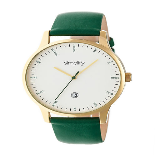 Simplify Unisex Green Strap Watch-Sim4305