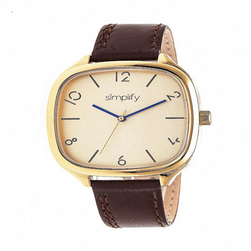 Simplify Unisex Brown Strap Watch-Sim3508