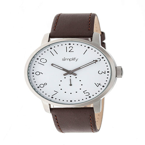 Simplify Unisex Brown Strap Watch-Sim3401