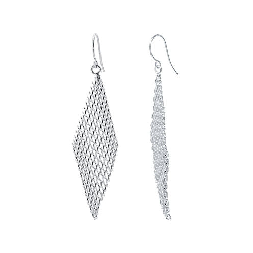 Silver-Plated Mesh Kite Earrings