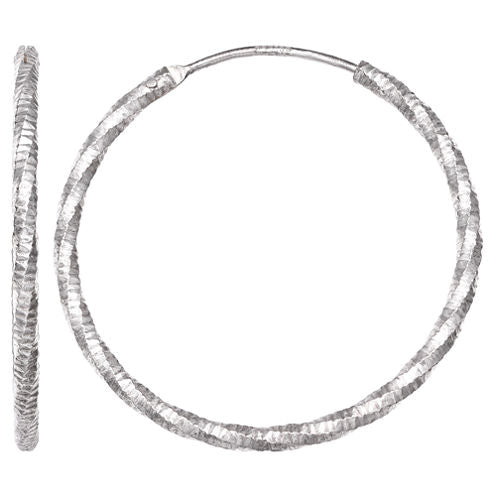 Silver Treasures 30mm Hoop Earrings