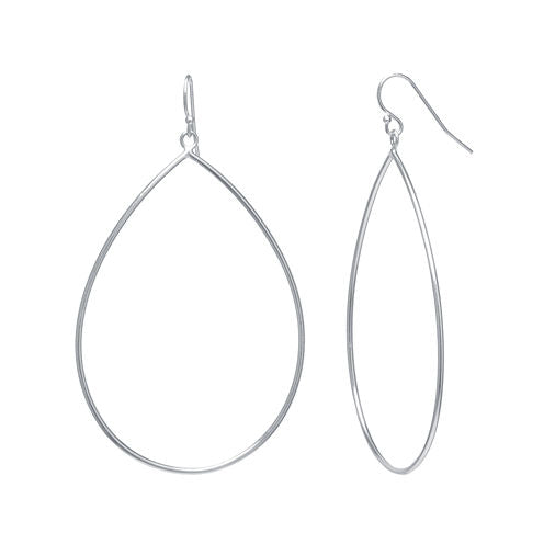 Silver Reflections™ Silver-Plated Openwork Pear-Shaped Drop Earrings