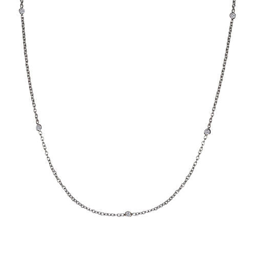 Silver Reflections™ Cubic Zirconia Stainless Steel Necklace