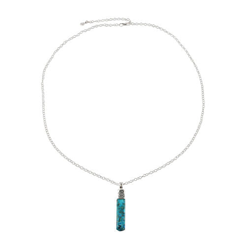 Silver Elements By Barse Womens Lab Created Blue Turquoise Sterling Silver Pendant Necklace