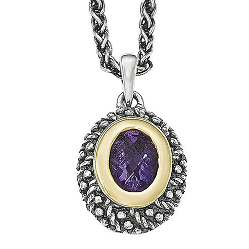 Shey Couture Sterling Silver Genuine Amethyst Pendant Necklace