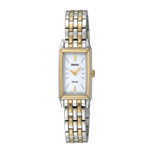 Seiko® Womens Two-Tone Stainless Steel Solar Bracelet Watch SUP028