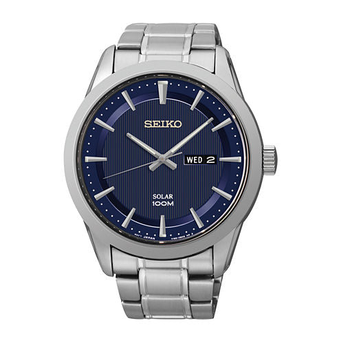 Seiko® Mens Stainless Steel Solar Watch SNE361