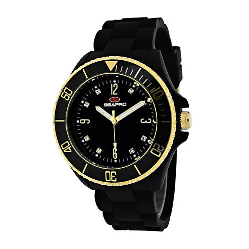 Seapro Sea Bubble Ladies Black Strap Watch