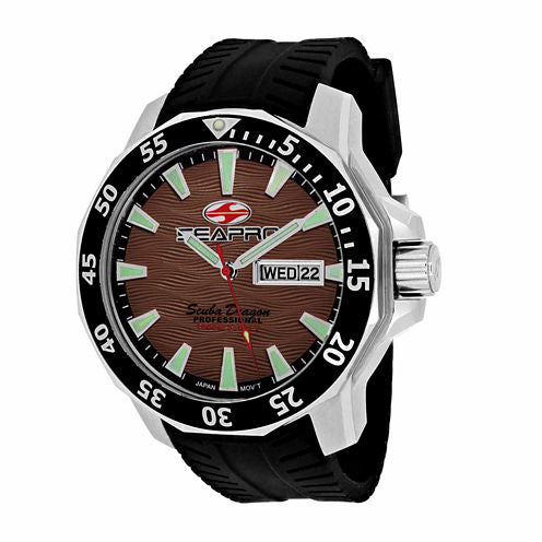 Sea-Pro Scuba Diver Limited Edition Mens Black Strap Watch-Sp8315