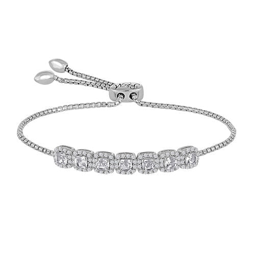 Rhythm and Muse Lab-Created White Sapphire Sterling Silver Bracelet