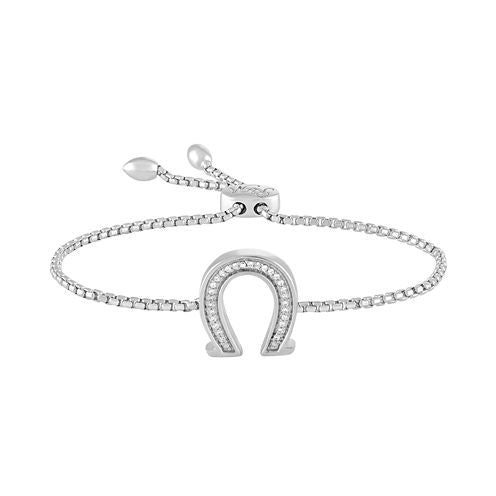 Rhythm & Muse Womens Diamond Accent Sterling Silver Bolo Bracelet