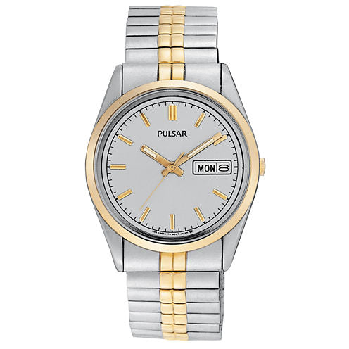 Pulsar Mens Two Tone Expansion Watch-Pxf308