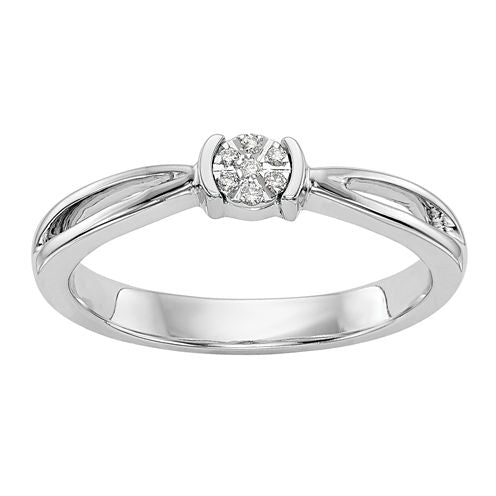 Promise My Love Womens Diamond Accent Round White Diamond 14K Gold Promise Ring