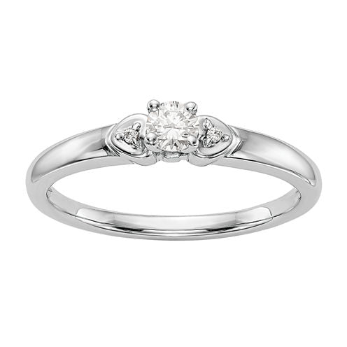 Promise My Love Womens 1/6 CT. T.W. Round White Diamond 14K Gold Promise Ring