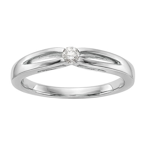 Promise My Love Womens 1/10 CT. T.W. Round White Diamond 14K Gold Promise Ring