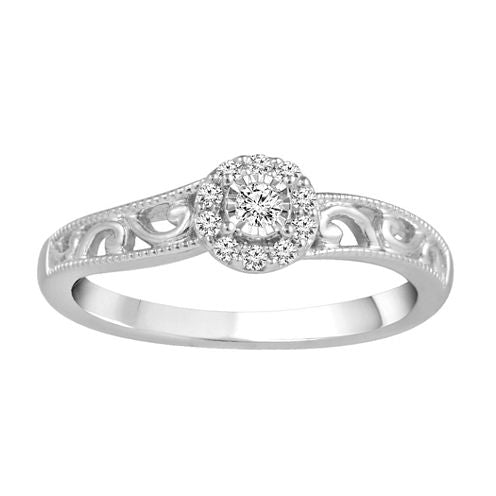 Promise My Love 1/8 CT. T.W. Diamond Sterling Silver Promise Ring