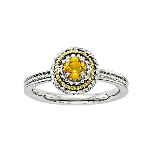 Personally Stackable Two-Tone Citrine Ring