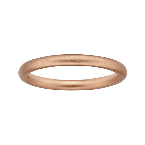 Personally Stackable 18K Rose Gold Over Sterling Silver Satin Ring