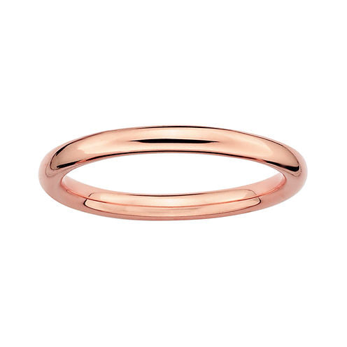 Personally Stackable 18K Rose Gold Over Sterling Silver 3.5mm Polished Ring