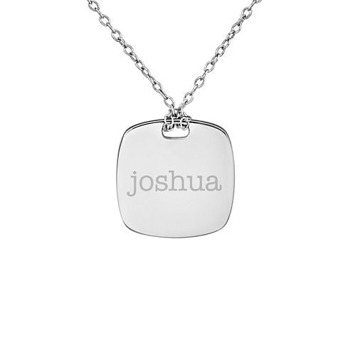 Personalized Sterling Silver 16mm Name Pendant Necklace