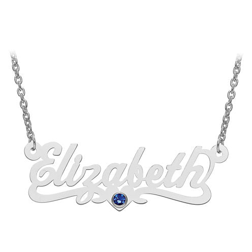 Personalized Birthstone and Name Necklace