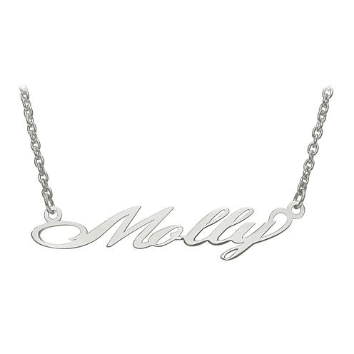 Personalized 9x46mm Surrey Script Font Name Necklace