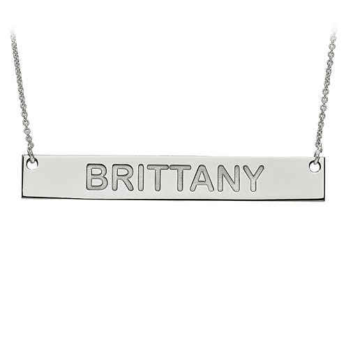 Personalized 7x51mm Block Name Bar Necklace