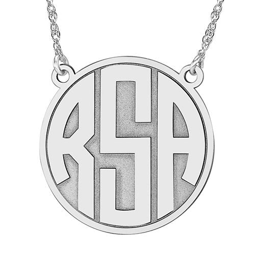 Personalized 25mm Block Monogram Necklace