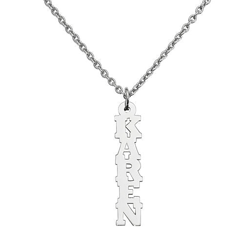 Personalized 24x7mm Vertical Name Pendant Necklace