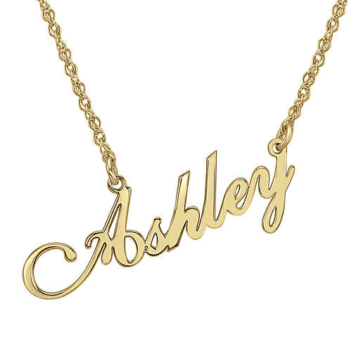 Personalized 14K Gold Over Sterling Silver Script Name Necklace