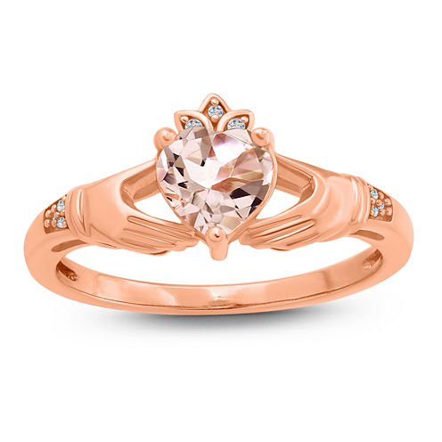 Womens Pink Morganite 10K Gold Cocktail Ring