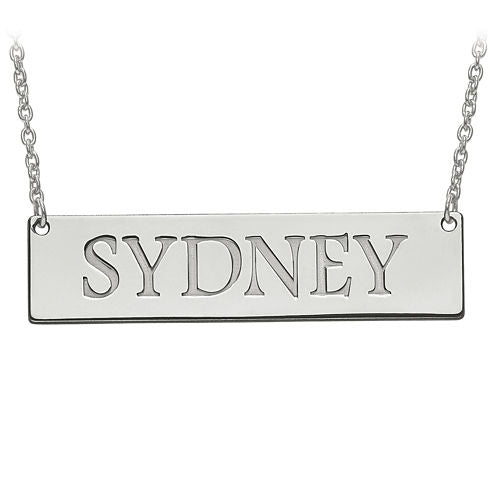 Personalized 12x51mm Name Bar Necklace