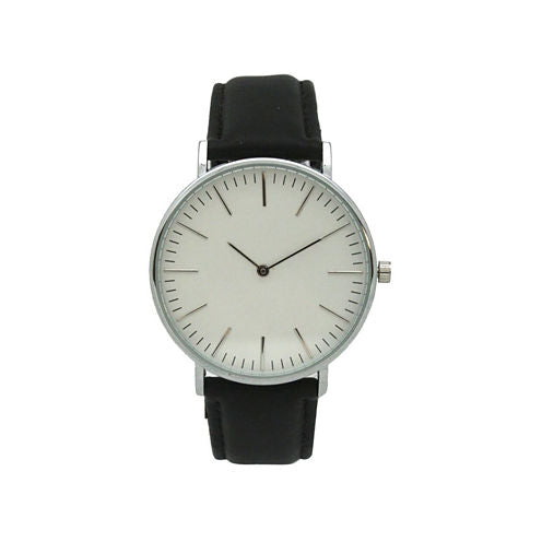 Olivia Pratt Womens Silver Tone Strap Watch-D60019blackwhite