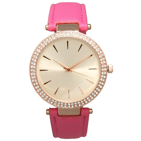 Olivia Pratt Womens Pink Strap Watch-16257