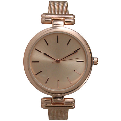 Olivia Pratt Womens Pink Strap Watch-15143rose