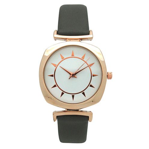 Olivia Pratt Womens Gray Strap Watch-A917384greyrose