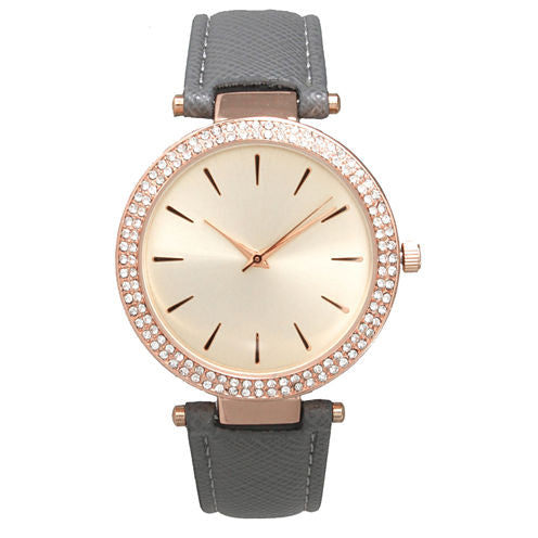 Olivia Pratt Womens Gray Strap Watch-16257