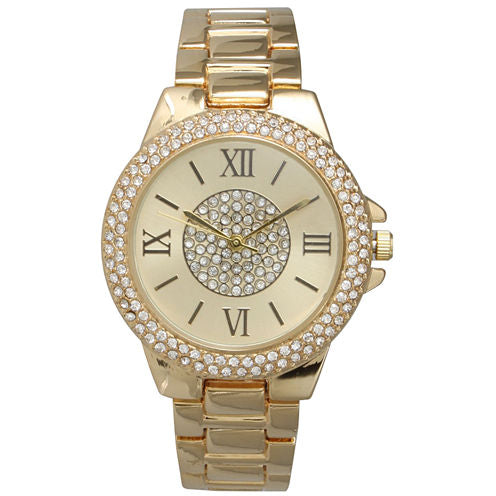 Olivia Pratt Womens Gold Tone Bracelet Watch-15845