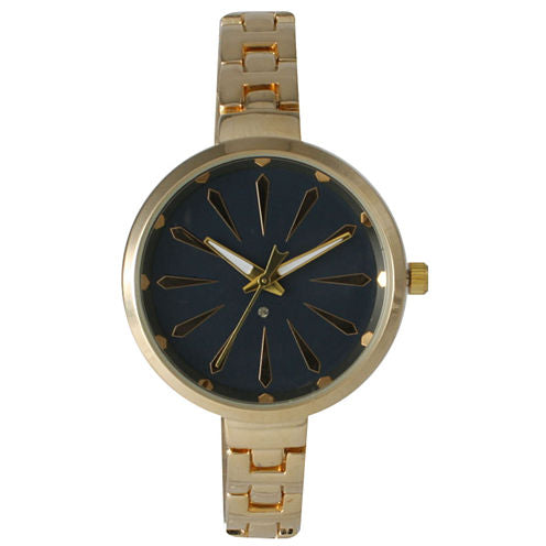 Olivia Pratt Womens Gold Navy Dial Petite Band Bracelet Watch 15134 15134Goldnavy