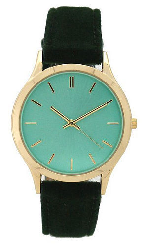 Olivia Pratt Velvet Womens Green Strap Watch-17459green