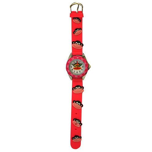 Olivia Pratt Kids Monkey Time-Teacher Pink Strap Watch-17193