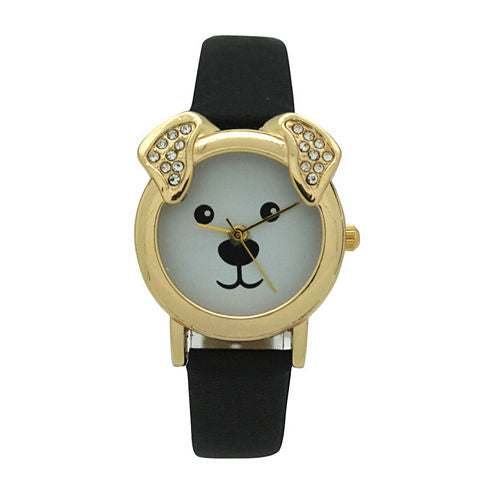 Olivia Pratt Dog Unisex Pink Strap Watch-H10046black