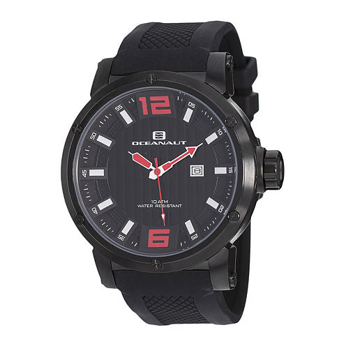 Oceanaut Spider Mens All Black Silicone Strap Watch