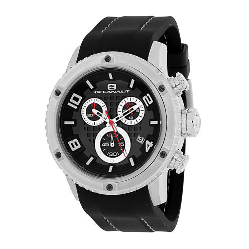 Oceanaut Mens Impulse Black Silicon Strap Chronograph Watch