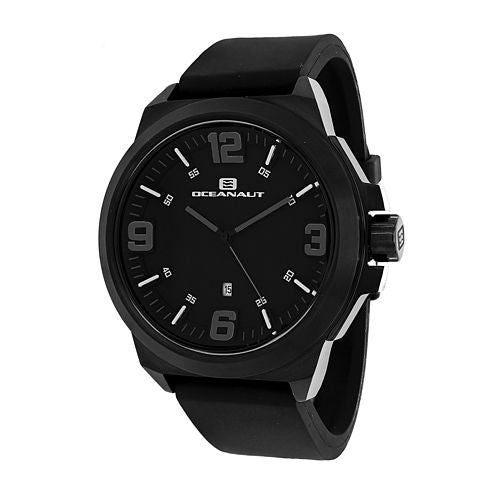 Oceanaut Mens Armada Black Rubber Strap Watch