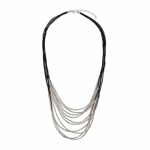 Natasha Fabric & Silver-Tone Metal Necklace