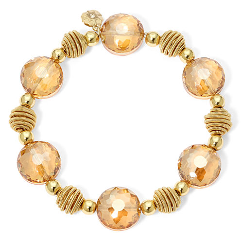 Monet® Yellow Stone Gold-Tone Stretch Bracelet